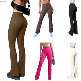 Women's Pants Capris Flare Leggings for Womens Bootcut Yoga Pants High Waist Workout Bootcut Work Pants Dress Pants Bells Bottom Pants DropshipL240105