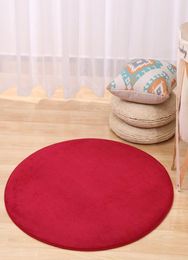 Round 100cm Solid Flannel Memory Carpets Area rug Bedroom Doormat Floor mat Green/Red/Gray Yoga Chair Mats For Living Room9438087
