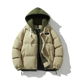 Winter Jacket Men Outdoor Hooded Thicken Parkas Male Fake Two Pieces Jackets Bread Coats Couple Fashion Allmatch Outcoat 240106