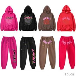 Sp5der Young Thug 555555 Mens Hoodies Sweater Sweatshirts Black Brown Spider Hoodie Sweatshirt Real Photo Tracksuit Web Pullovers Hoody Sweatpants Set A3HW