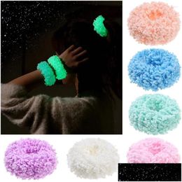 Hair Accessories Fashion Colorf Luminous P Ropes Women Girls Ponytail Holder Headwear Scrunchies Elastic Bands Drop Delivery Products Dhzew