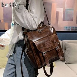 Fashion Women Backpack High Quality Youth PU Leather Backpacks for Teenage Girls Female School Shoulder Bag Bagpack mochila 240106