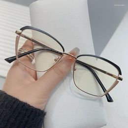 Sunglasses Anti Blue Light Metal Glasses TR90 Comfortable Flat Lens HD Transparent Oval Frame Can Be Paired With Myopia Lenses