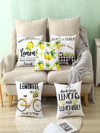 The latest 45X45CM pillow case yellow lemon printing pattern style selection texture household items support for custom logo6572930
