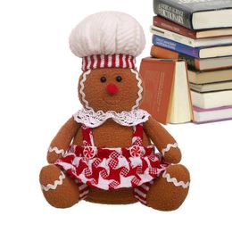 Christmas Decorations Gingerbread Plush Stuffed Animal Cartoon Soft & Charming Man Ornaments For Sofa Bed Fireplace And Desktop