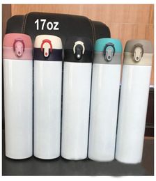 Sublimation Insulated 17oz Water Bottle White Blank DIY Po Print Thermos 500ml Stainless Steel Travel Thermos Sea Ship4749358