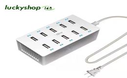 multiple USB charger Adapter 40W Intelligent Desktop Charge 10 Port Multi Mobile Device Charge For IPHONE samsung huawei2580184