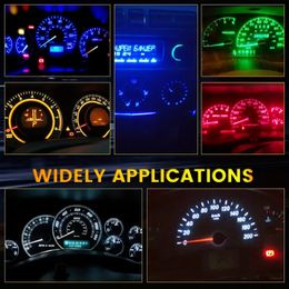 10pcs T5 B8.5D B8.5 Led Car COB Lamp Cluster Gauge Instrument Dash Panel Light Dashboard Indicator Interior Bulb 12V Signal Lights Side Switch Lamps