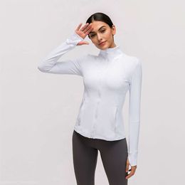 Yoga Outfit New Fitness Jacket Women's Slim Elastic Sports Zipper Running Suit Long Sleeve Top Sportswear Exercise Winter Zip Up For Women Coats