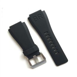 HIGH QUALITY RUBBER STRAP BAND FOR BR BR01 BR01-92 01-92 watch bracelet STRAP replace repair fix accessory watchmaker buckle clasp323t