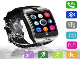 Authentic Q18 Smart Watches Bluetooth Wristband Smartwatch TF SIM Card NFC with Camera Chat Software Compatible iOS Android Cellph7581333