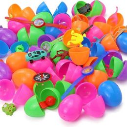 Supplies 60Pcs Easter Eggs with Mini Toys, Filled Toys for Theme Party Favors, Basket Filler, 210610