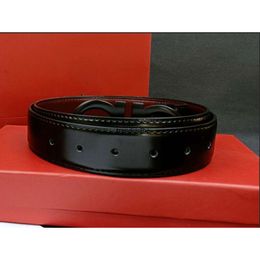 2023 Smooth leather belt luxury belts designer for men big buckle male chastity top fashion mens wholesale 2024