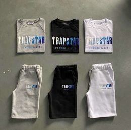 Men's Trapstar T Shirt Set Letter Embroidered Tracksuit Short Sleeve Plush Shorts Motion current 2277ess