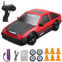 24G Drift Rc Car 4WD 37V 500MAH RC Drift Car Toy Remote Control GTR Model AE86 Vehicle Car RC Racing Car Toy 240105