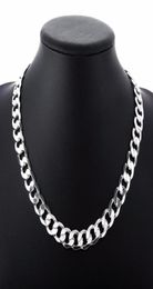 Chains 2022inch 12 Mm Curb Chain Necklace For Men Silver 925 Necklaces Choker Man Fashion Male Jewellery Wide Collar Torque Colar8257172