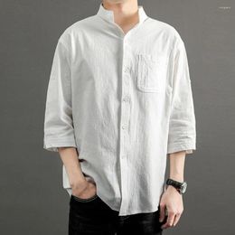 Men's Casual Shirts Fashion Spring Summer Over Shirt Top Blouse M-4XL Men Male Solid Loose Clothing