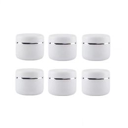 Packing Bottles Wholesale White Empty Refillable Cosmetic Bottle Plastic Jars With Lid Make Up Face Cream Lotion Storage Container T Dhoid