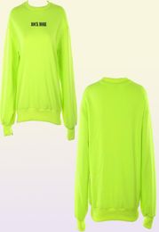 Darlingaga Streetwear Loose Neon Green Sweatshirt Women Pullover Letter Printed Casual Winter Sweatshirts Hoodies Kpop Clothing T24023057