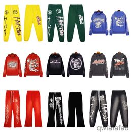 1 Dupe Free Shipping Hell Star Hoodie Pant Set Shirt Long Sleeve Tracksuit Pants Sweatpants Suit ENI9