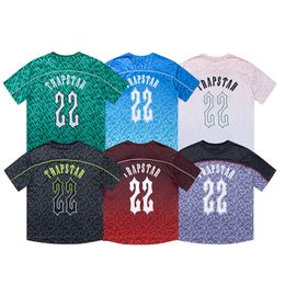 Designer Men Summer Trapstar T-shirt Rainbow Towel Embroidery Decoding Women T Shirt Tees Black Round Neck Tshirts 3311ess