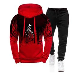 Men Casual Tracksuit Hoodies Set Men's Sportswear Outfit SweatshirtSweatpant 2 Pieces Suit Pullover Hoody Sets Male Fashion 240106