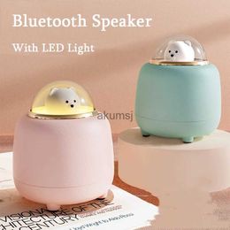 Portable Speakers Mini Portable Wireless Bluetooth Speaker With LED Light Small Outdoor Audio Cute Creative Stereo Built-in Bluetooth Loudspeaker YQ240106