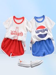 Fashion Summer Boys Girls Clothes Kids Cotton Cola T-Shirt Short 2Pcs/Sets Toddler Clothing Sets Infants Tracksuits T2006139502080