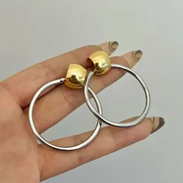 Dangle Earrings Freetry Trendy Two Tone Hollow Big Circle For Women Exaggerated Glossy Geometric Party Jewellery Gifts