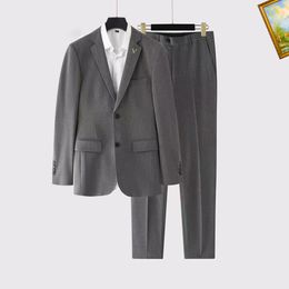 Man Suit Business Formal Leisure Dress Slim Fit Waistcoat Three-piece Groom Wedding Suit Two-Piece Set Q16