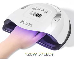 120W UV LED Nail Lamp Dryer 57 LEDs Quick Drying Gel Polish Manicure Pedicure Professional Salon 2112282189273