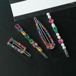 Hair Accessories 4 Pcs Sparkling Clips Colorful Crystal Barrettes Sweet Headpiece For Women Girls 37JB