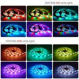 100ft/50ft RGB 2835 LED Strip Lights, Sync Colour Changing Function,Items:24 Keys APP Control, For Festival Party,Lighting Lamp