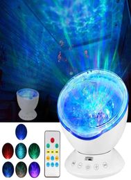 Night Lights LED Star Light Projector Lamp Remote Baby Decor Rotating Water Wave Galaxy Table For Bedroom2542695