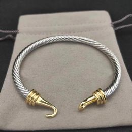 Bangle dy bracelet cable bangle designer Jewellery for women and men gold silver Pearl head cross cuff Bracelet luxe luxury jewellry design