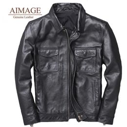 Men Cowhide Jacket Leather Jackets Leather Bomber Jacket Real Leather Jacket Men Genuine Leather S-7XL vintage style 240106