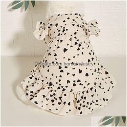 Dog Apparel Love Spots Skirt Fashion Cute Small Dogs Clothes Dress Cat Drop Delivery Home Garden Pet Supplies Dhhnx