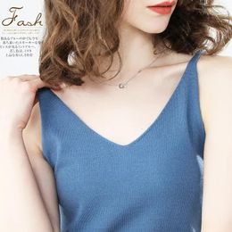 Camis chic basic VNECK camisole Summer knit Tank top Women strap basic cashmere camis female casual solid knit tank vest 220422