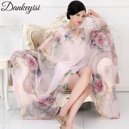Dankeyisi Natural Silk Fashion Bandana 럭셔리 스카프 여성 브랜드 실크 스카프 여성 숄 고품질 인쇄 히잡 고급 디자인 240106