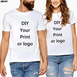 Customised Printed Leisure T Shirt Harajuku Women Tee DIY Your Like Po Or White T-shirt Fashion Custom Men's Tops Tshirt 240106