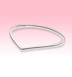 NEW Polished Wishbone Bangle Bracelets Women High quality Jewelry for P 925 Sterling Silver Bracelet with Original retail box1174376