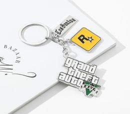 GTA 5 Oyun Keychain Grand Theft Auto 5 Keychain Erkekler için Xbox PC Rockstar Keyping Tutucu Takı Llaveros4096987