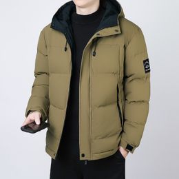 High end winter men's thickened and loose trendy down cotton jacket with hood, large cotton jacket, winter windproof jacket