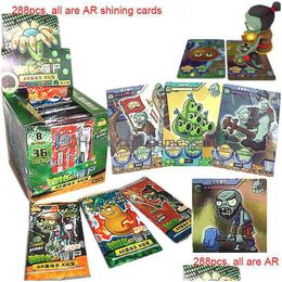 Card Games Plant Zombies Shining Cards Flash Board Vs Table Ar Game Album Collections Toys For Children Gifts G220311 Drop Delivery P Dh2Fp