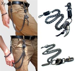 Keychains Punk Style Skull Horns Key Chain Hanger Wallet Biker Trousers Waist259i5828095