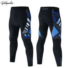 3 Pockets Pro Shockproof Bicycle Long Pants Cycling Bibs trousers Mountain Bike Breathable Men's Gel Padded Bike Tights Triathlo 240105