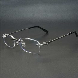 15% OFF Metal Square Clear Frames Men Women Rimless Glasses Carter Optical Frame Spectacles Eyeglasses for Computer New