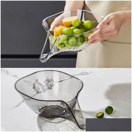 Colanders Strainers Mtifunctional Drain Basket Household Vegetable Basin Washing Fruit Plate Strainer Cleaning Gadget Kitchen Acce Dhut7