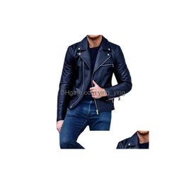 Men'S Jackets Men Faux Leather Winter Veste Cuir Homme Coats Male Warm Hip Pop Jacket Clothing Deri Ceket Bomber Drop Delivery Appar Dhuwv