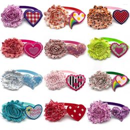 Dog Apparel 50/100pcs Valentine's Day Bow Tie Love Heart Pet Products Supplies Small Cat Bowtie Necktie Grooming Accessories